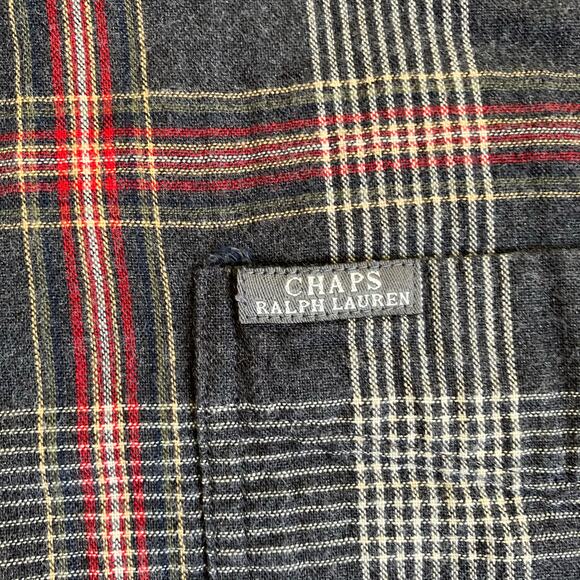 Chaps RL Mens Sz XXL Grey Plaid Button Down Shirt Double Cloth Cotton Casual - Picture 11 of 16